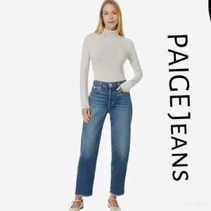 Paige Alexis Button Fly Jeans Womens‎ Size 34 Blue Barrel Leg Lovejoy Distressed